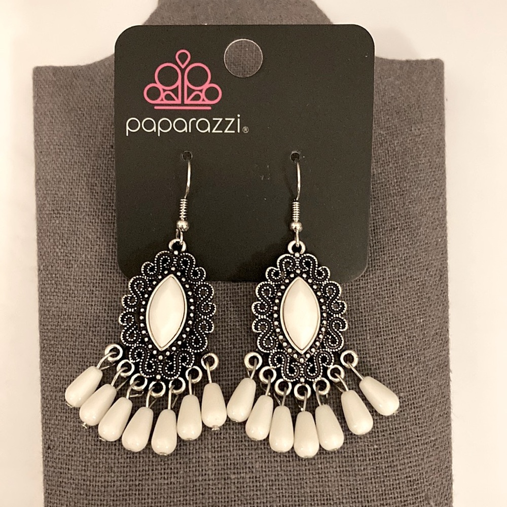 White /Silver Earrings